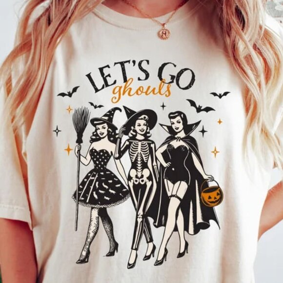 Tops - Let_s Go Ghouls Shirt, Halloween Shirt, Graphic Halloween Shirt